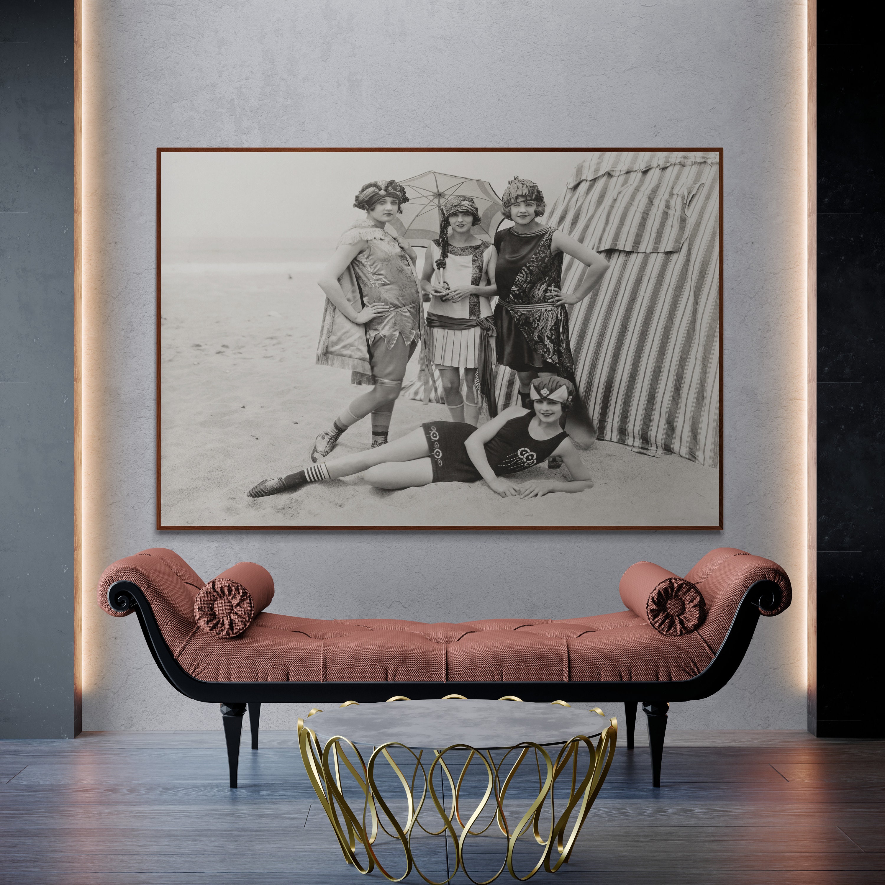 Vintage Bathing Suits, Vintage Poster, Beach Day, Modern Wall Decor