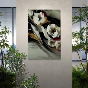 Elegant Floral Matte Canvas Wall Art, Modern Home Decor, Abstract Art, Gift for Her, Office Wall Decor
