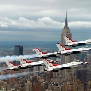 Air Show Matte Canvas Art Print, Aviation Wall Decor, NYC Skyline Canvas, Air Force Artwork, Flight Lover Gift, Home Office Decor