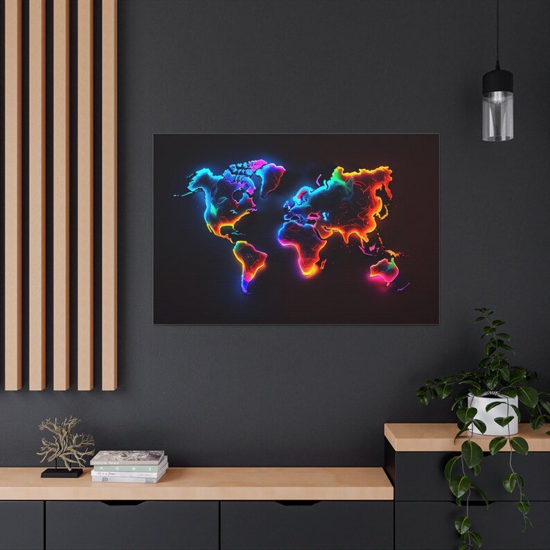 Wall Art World Map Gift Ideas for Home Art for Home Etsy