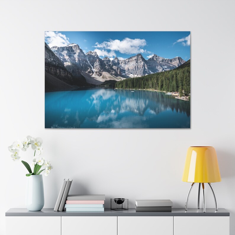 Moraine Lake Photo, Lake House Wall Art, Banff Canada, Beautiful