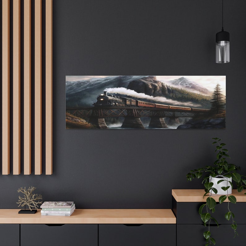 Steam Train Decor, Train Canvas Wall, Vintage