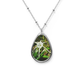 Oval Necklace - Spider Lily