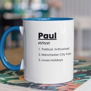 Personalised Mug, Noun Mug To Personalise, Gift For Friend,  Noun Dad, Name Definition, Fathers Day, Mum best cup, Colleague Gift