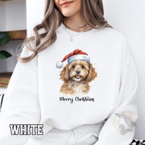 Cavapoo Christmas Sweatshirt, Xmas Dog Shirt, Santa Dog, Xmas Gift, Christmas Sweater, breed Lovers Gift, Santa Pet Hat, Pet Mum