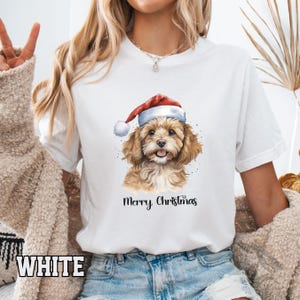 Cavapoo Christmas T-Shirt, Dog Lovers Soft Cotton Tee