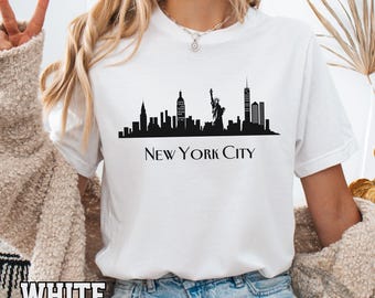 New York City Skyline Tee Gift for Traveler, New York Travel Shirt, Perfect Gift for Him & Her, Unique Birthday Present,