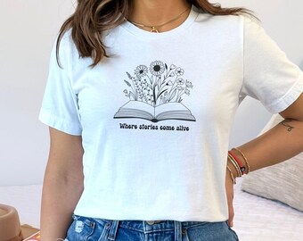 Floral Book T-Shirt, Blossoming Knowledge, Booktrovert Tee