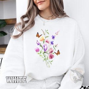Summer Flowers Sweatshirt, Cozy Floral Pullover, Perfect Gift for Flower Lovers & Casual Outfits, Stylish Spring Apparel, Garden Lovers