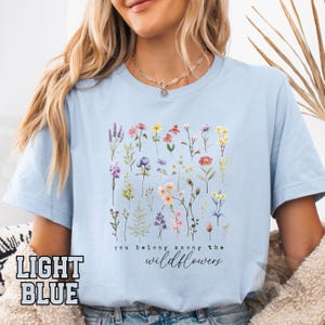 Wildflower T-Shirt Soft Cotton Gardener Botanical T Wildflower Tee Flower T-Shirt Women Trendy Tee Plant Lover Gift, Gift for mum