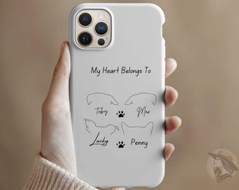 Funda de teléfono personalizada con orejas de perro: regalo personalizado con retrato de mascota