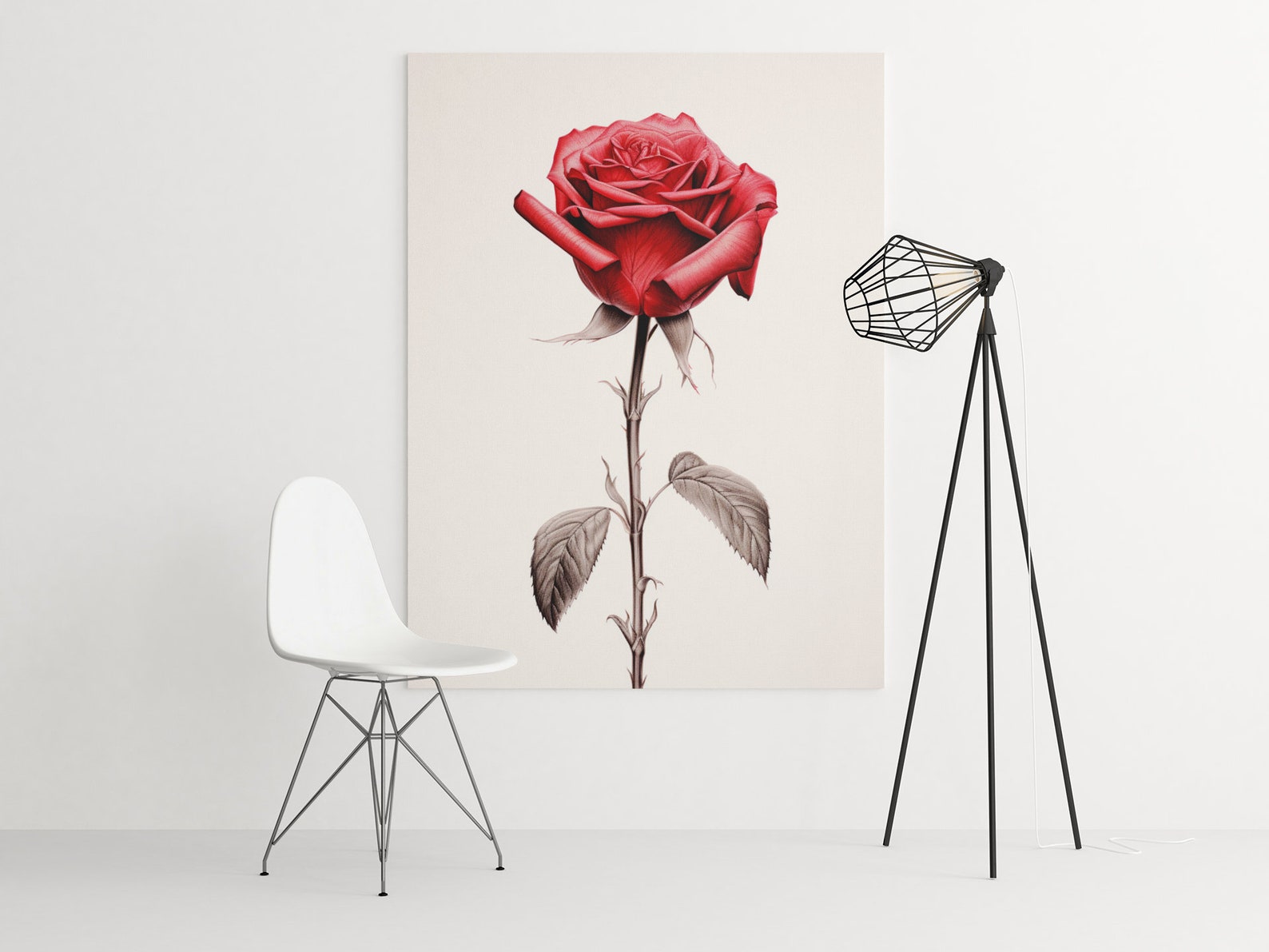 Printable Red Rose Drawing, Downloadable Flower Image, Downloadable ...