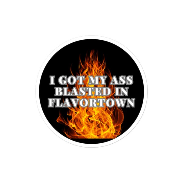 Funny Flavortown Sticker | Guy Fieri Flavortown inspired, flames