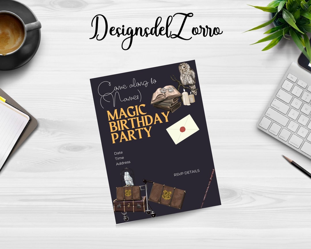 Editable Harry Potter Party Invitation, Customizable Magic Show Invite