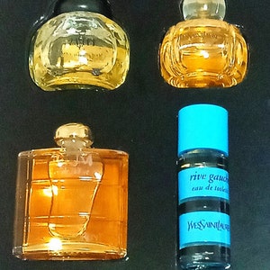black box set yves saint laurent vintage YSL rare discontinued paris france luxury champagne rive gauche opium scent vintage miniatures