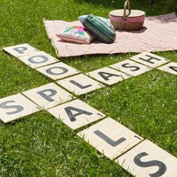 Giant Scrabble with 100 Wooden Lifesize Tiles