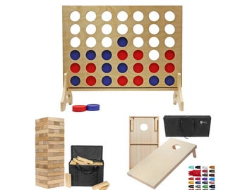 The Party Starter Bundle Package of Yard Games, Lifesize Yard Game, Giant Wood Tower Game, Wedding Reception, Table Activity, Cocktail Hour