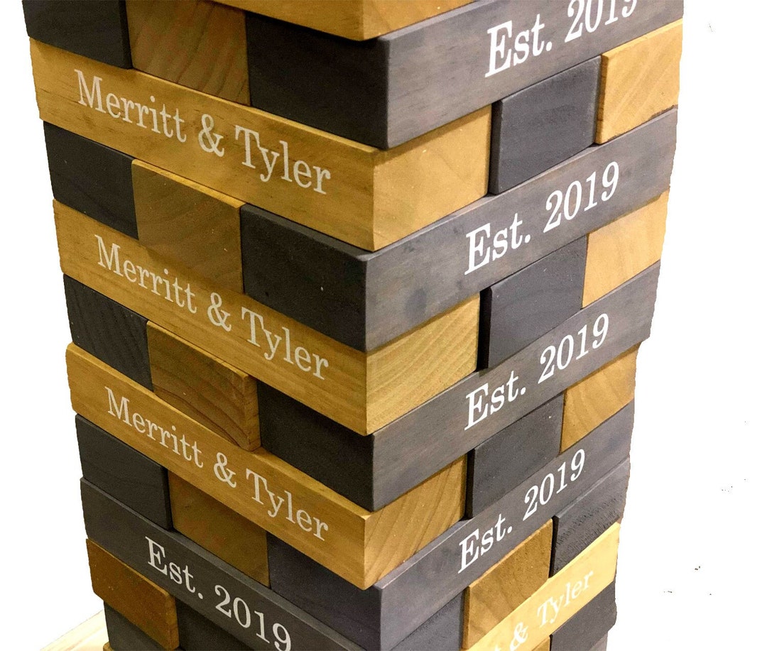 Stained and Engraved Giant Wedding Game for Reception, Yard Games