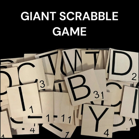 Giant Scrabble Game, 100 Scrabble Tiles, Outdoor Scrabble Game, Deluxe ...