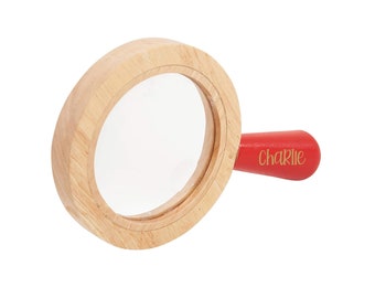 Wood Magnifying Glass with Custom Name for Toddlers and Children Waldorf Inspired Nature Toys