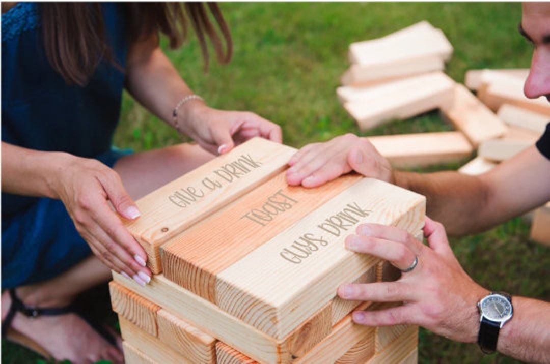 Giant Drinking Game, Wood Blocks, Giant Wood Block Game, Lifesize