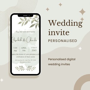 Personalized Digital Wedding Invitation - Customizable & Elegant