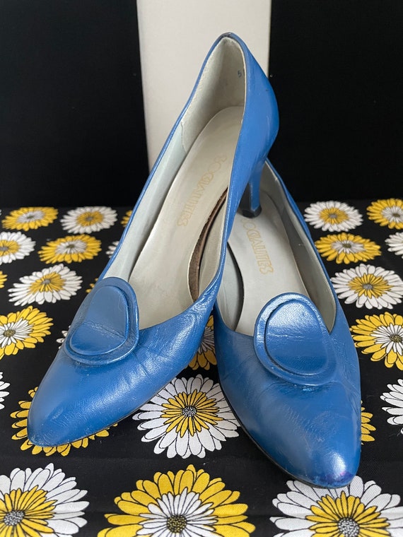 1960s vintage blue leather heels