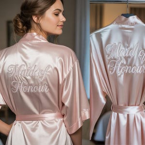 Maid Of Honor Robe, Bridesmaid Proposal, Bridesmaid Robes, Personalized Robes, Bridal Party Robe, Satin Robes, Getting Ready Robes