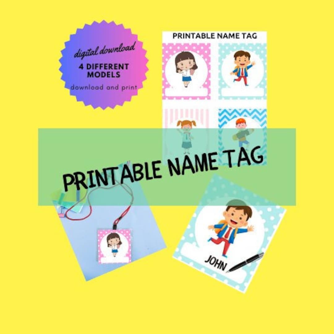 School Name Tags children's Name Tag name Tag Etsy