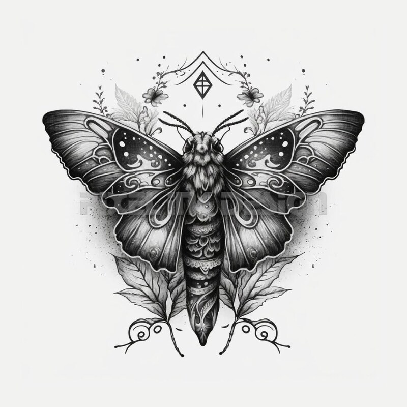 Moth Tattoo - Etsy