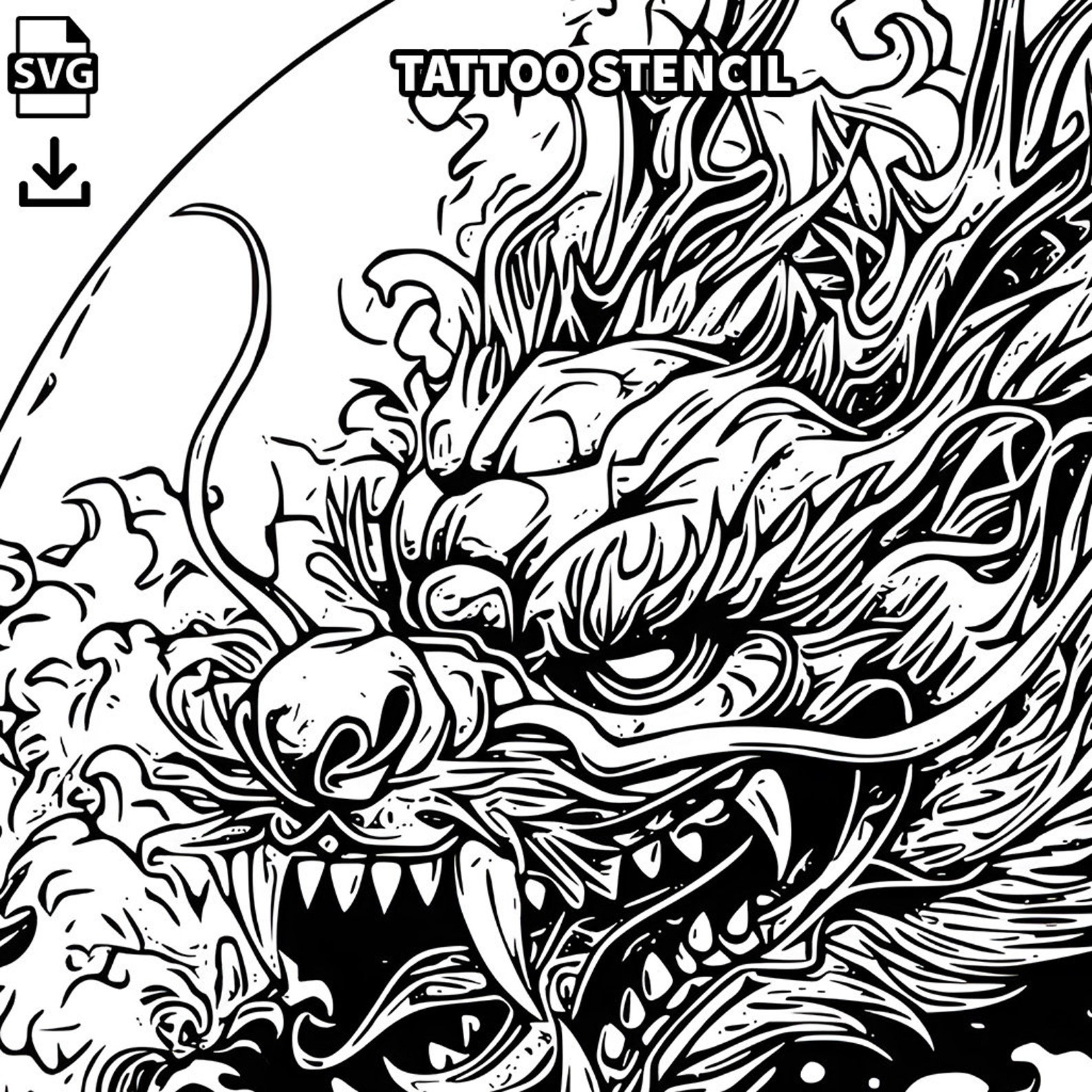 Chinese Dragon Tattoo Design Download High Resolution Digital Art PNG ...