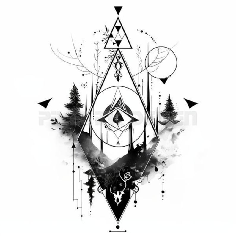 Geometric Tattoo Design Download High Resolution Digital Art PNG ...
