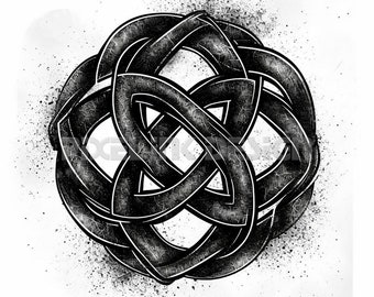 Celtic Knot Tattoo Design: High-Resolution PNG, SVG Stencil (Digital Download)
