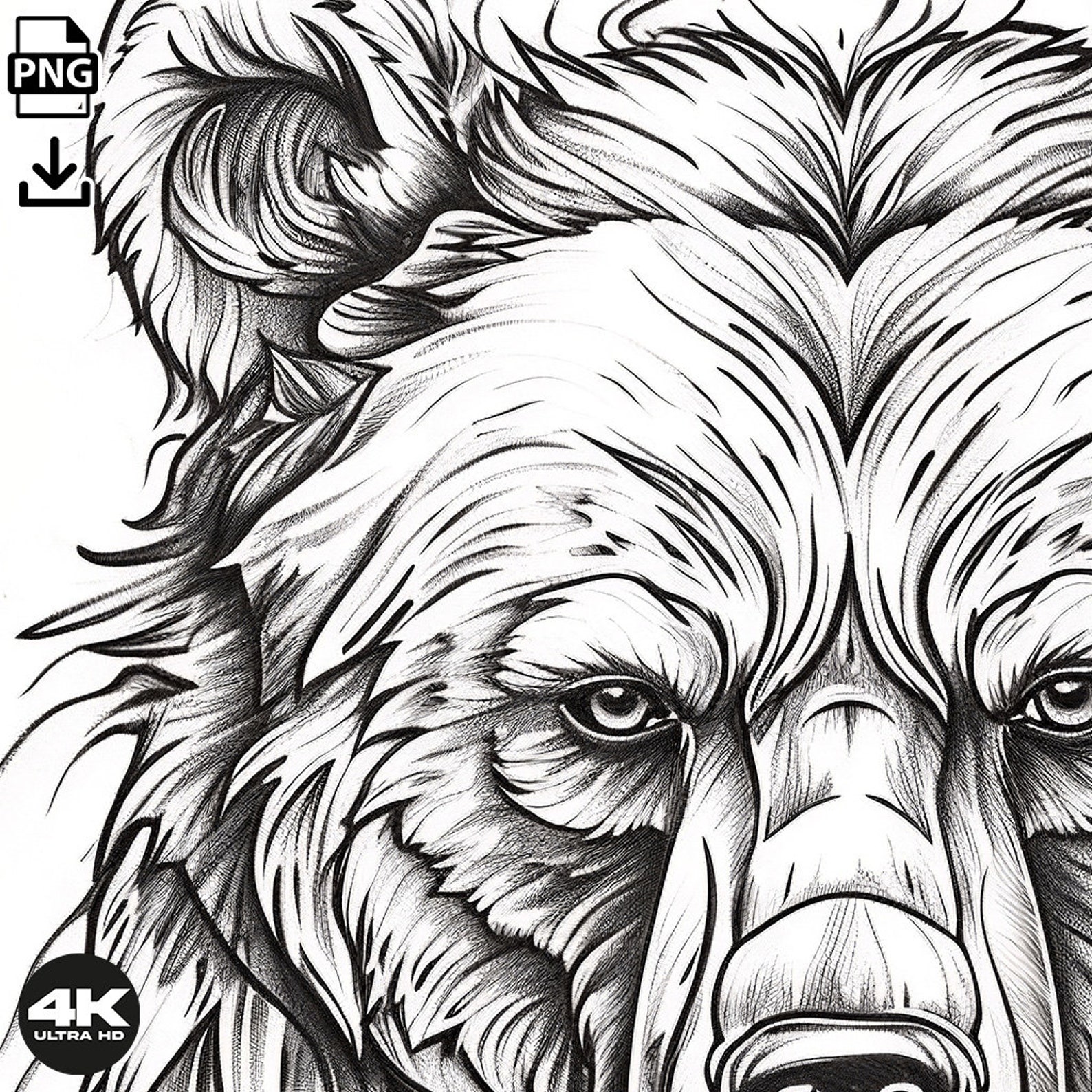 Bear Tattoo Design - Download High Resolution Digital Art PNG ...