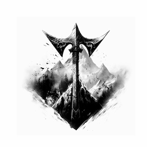Mjolnir Tattoo Design - Transparent background - Download Detailed High Resolution Image 2 PNG Files (Black and Transparent / Color)