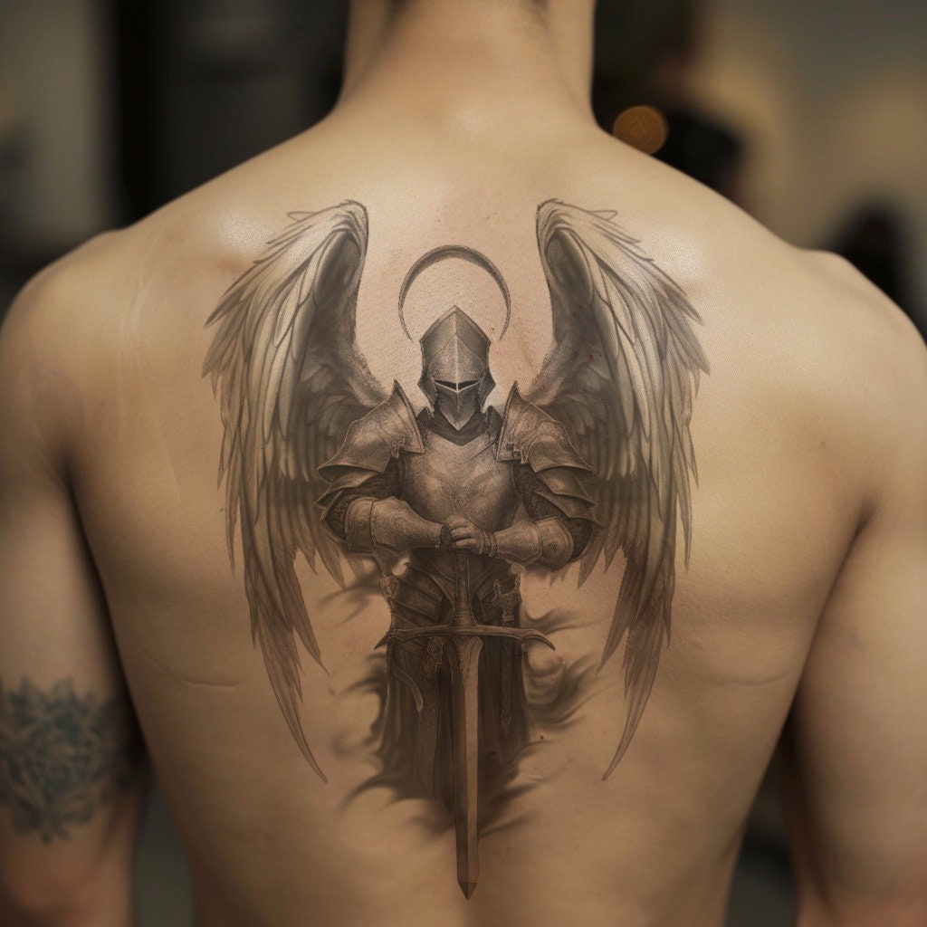 Warrior Angel Sword Shield Tattoo by Enoki Soju by enokisoju on DeviantArt