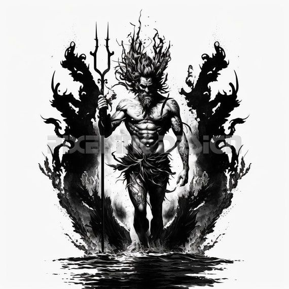 Hades Tattoo Design White Background PNG File Download 