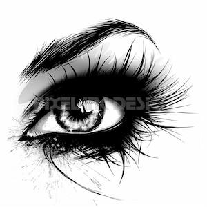 Eye Tattoo Design - Download High Resolution Digital Art PNG Transparent Background | Printable SVG Tattoo Stencil
