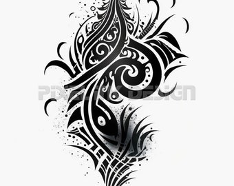 Tribal Tattoo Tattoo Design - Download High Resolution Digital Art PNG Transparent Background | Printable SVG Tattoo Stencil