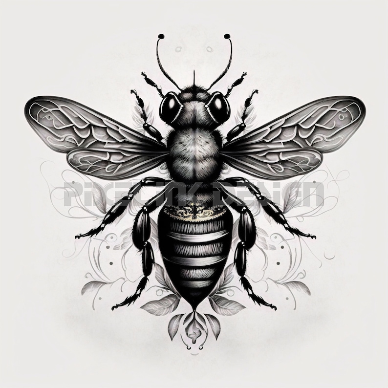 Bee Tattoo Design Download High Resolution Digital Art PNG Transparent ...