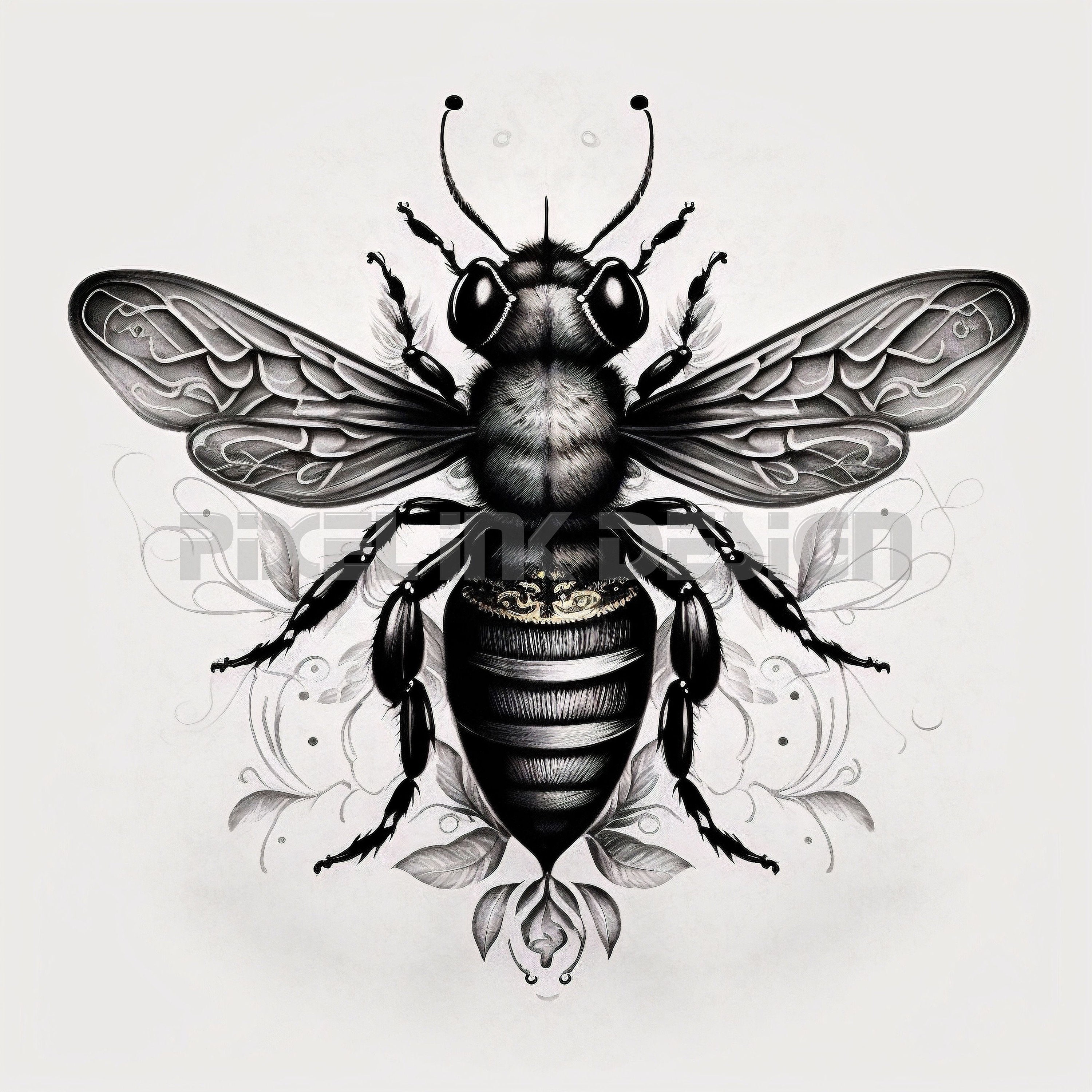 Bee Tattoo Design Download High Resolution Digital Art PNG Transparent ...