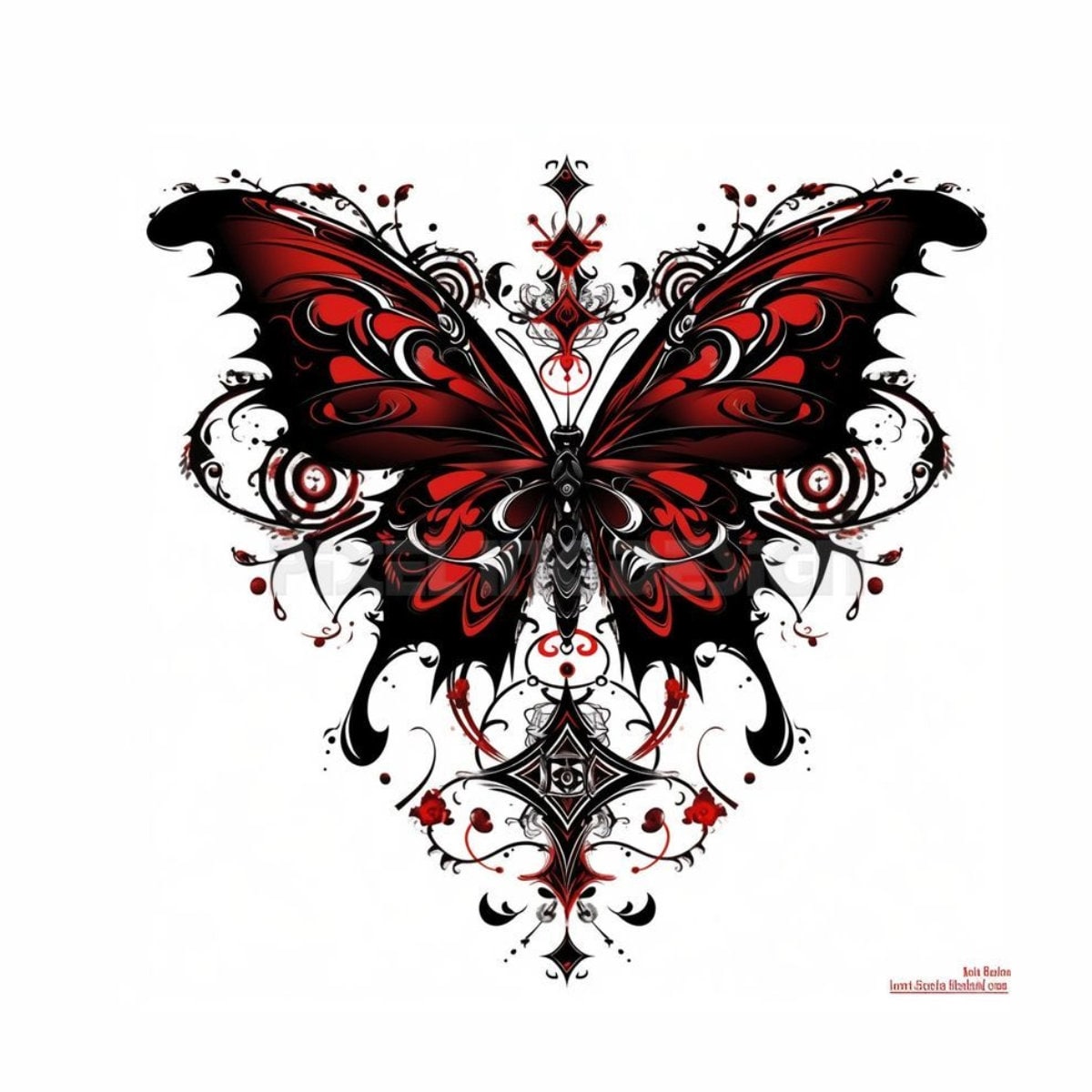 Schmetterling Tattoo Design - Download hochauflösende digitale Kunst PNG transparenten Hintergrund | Druckbare SVG Tattoo Schablone