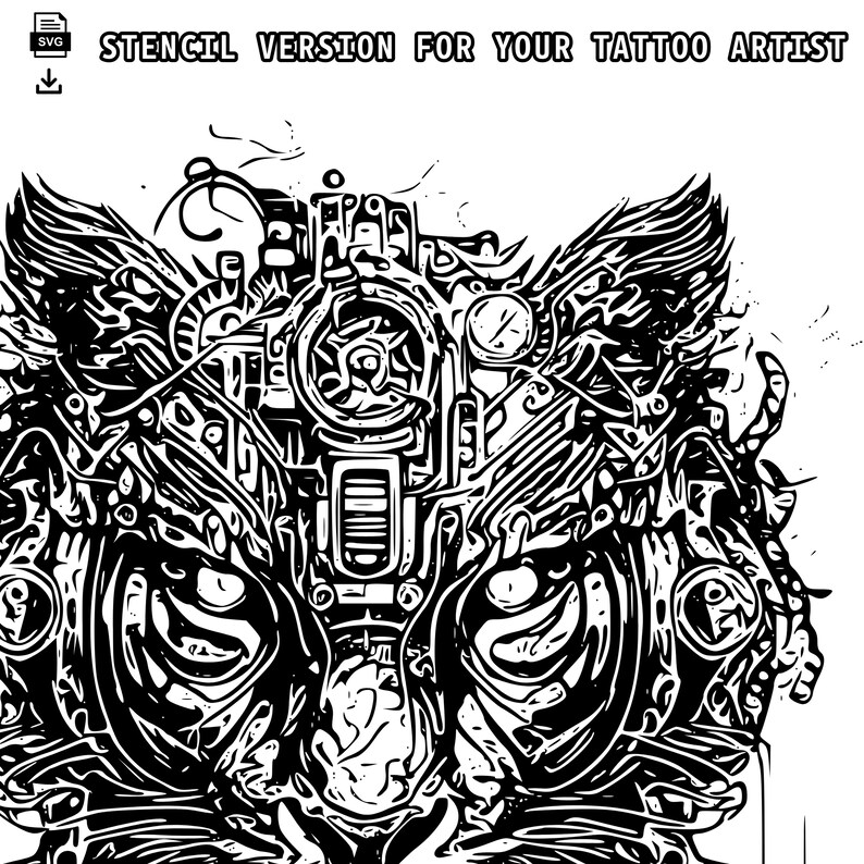 Biomechanical Tiger Tattoo Design Detailed High Resolution Digital Art ...