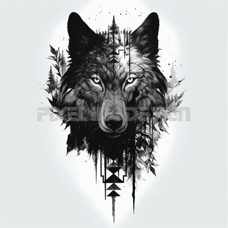 Wolfs Head Tattoo Design Download High Resolution Digital Art PNG ...