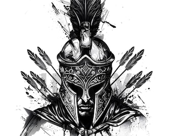 Achilles Tattoo Design - Download High Resolution Digital Art PNG Transparent Background | Printable SVG Tattoo Stencil
