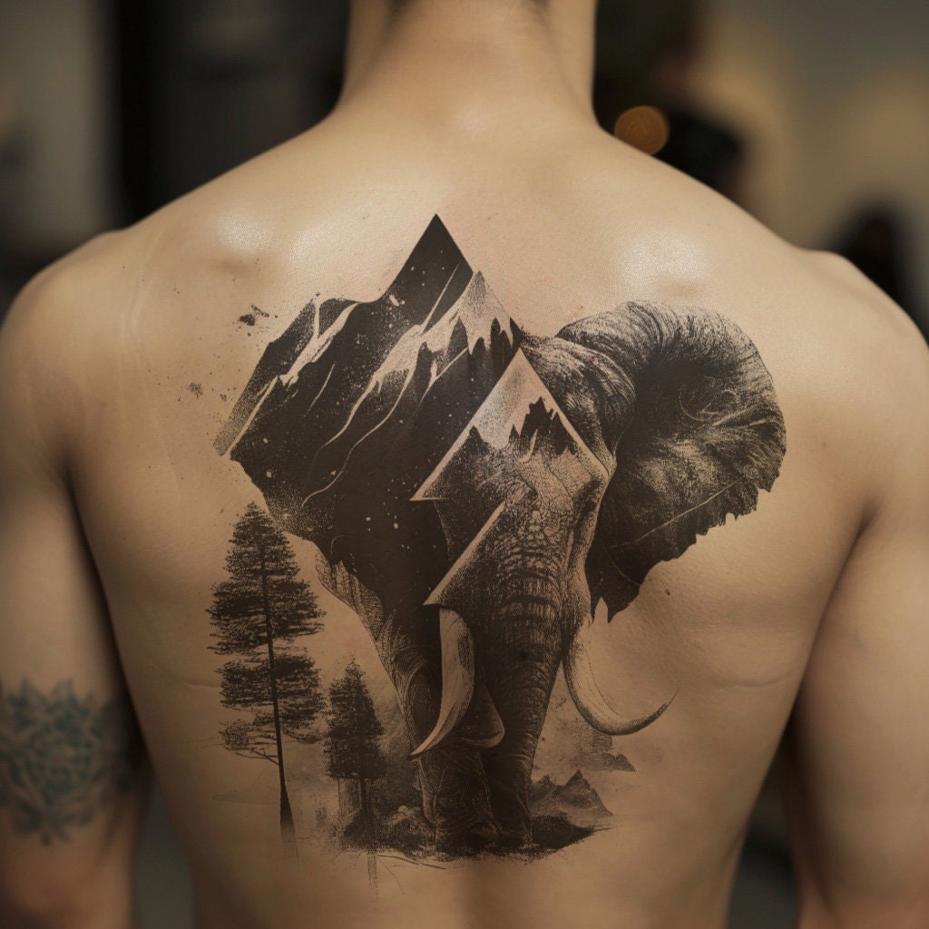 Tattoo olifant in geometrische stijl - witte achtergrond - digitale  png-kunst met hoge resolutie op witte achtergrond | Afdrukbare  SVG-tatoeagesjabloon - Etsy België, image size:1024x1024