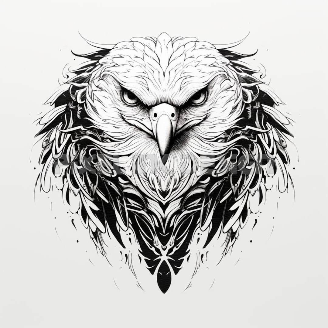 透明なハヤブサのタトゥーデザイン - 高解像度のデジタルアート PNG