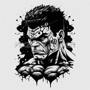 Hulk Tattoo Design - Download High Resolution Digital Art PNG Transparent Background | Printable SVG Tattoo Stencil