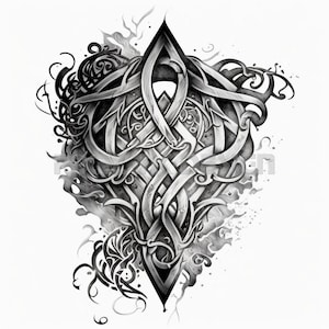 Celtic Knots Tattoo Design - Download High Resolution Digital Art PNG Transparent Background | Printable SVG Tattoo Stencil