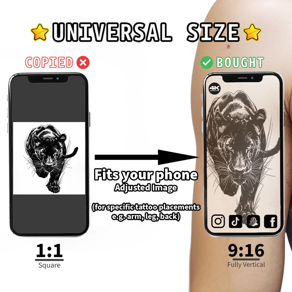 Black Panther Tattoo Design: High-resolution Stencil (digital Download ...